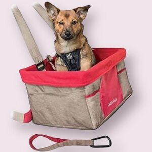 Kurgo Heather Dog Booster Seat with Red